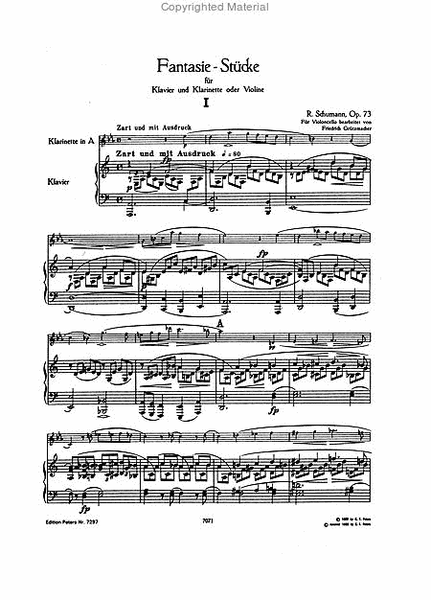 "Fantasy Pieces for Cello, Op. 73"
