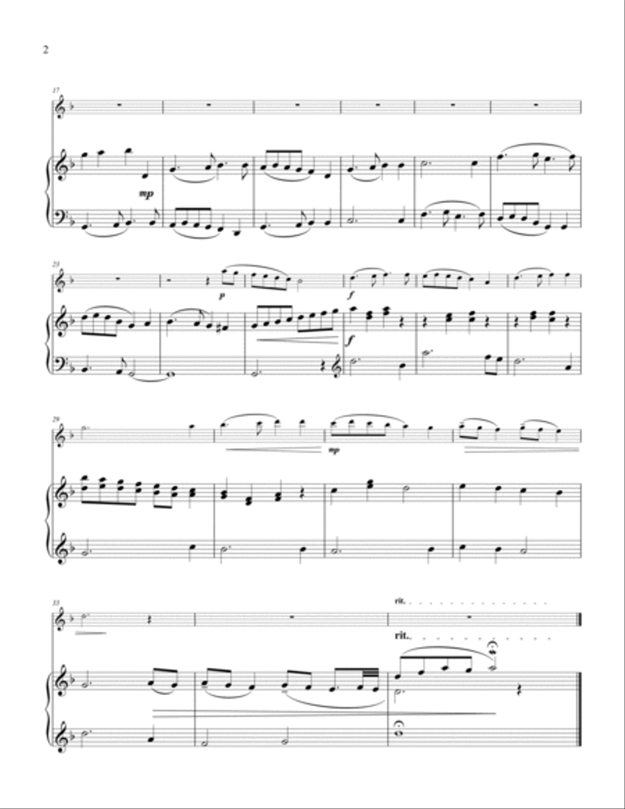 Sonatina for Piccolo and Piano (or Harpsichord) Piccolo scores gallery preview page 2
