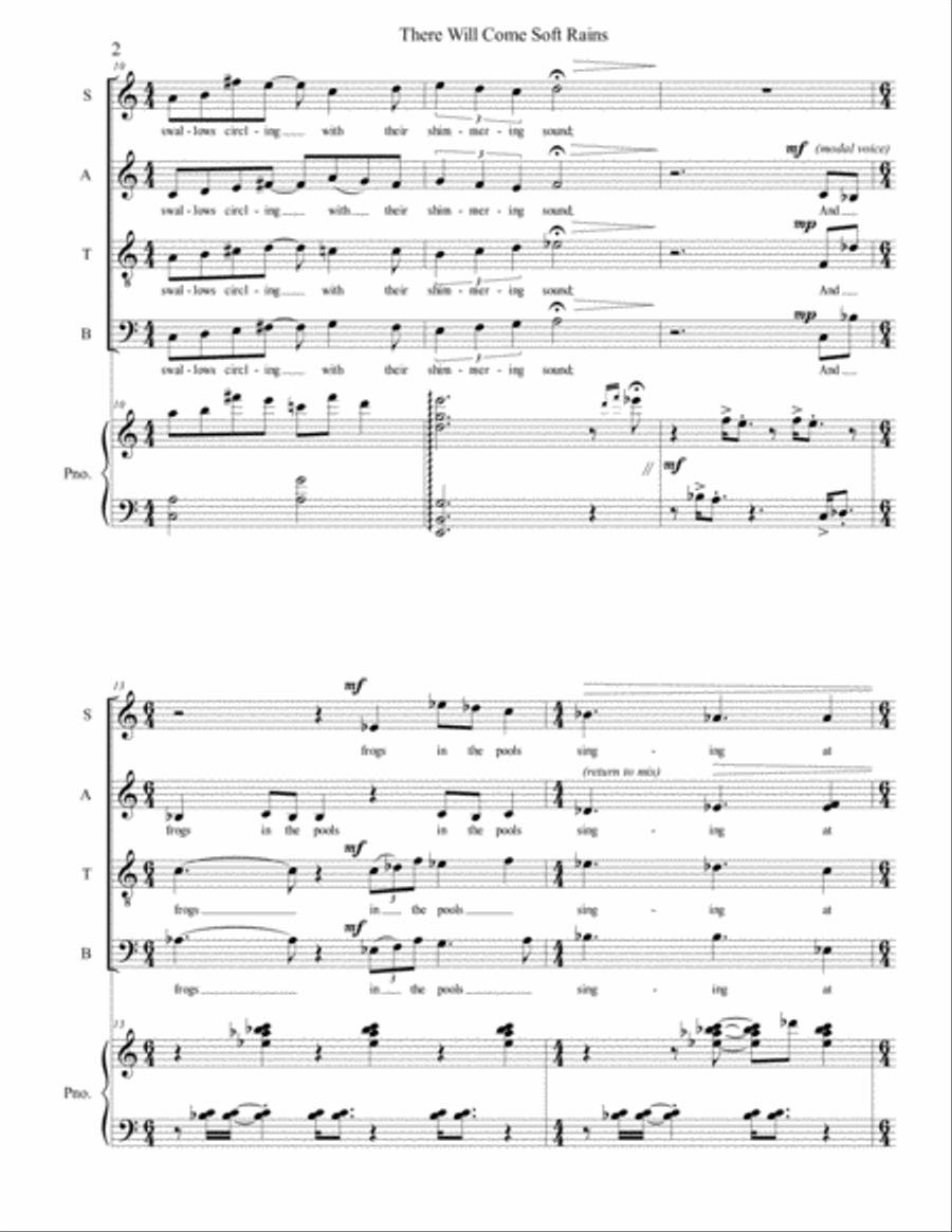 There Will Come Soft Rains 4-Part scores gallery preview page 2