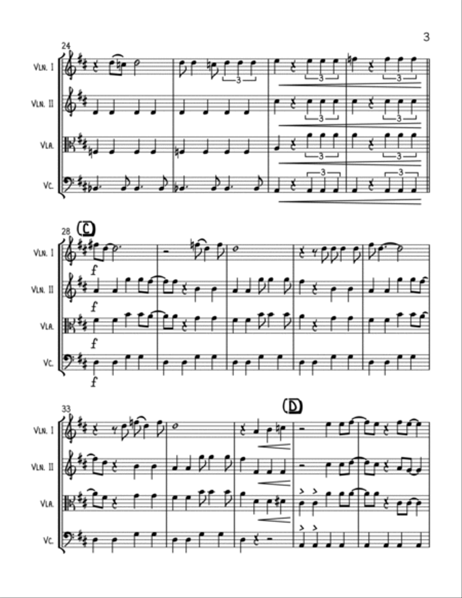 Glad All Over String Quartet scores gallery preview page 3