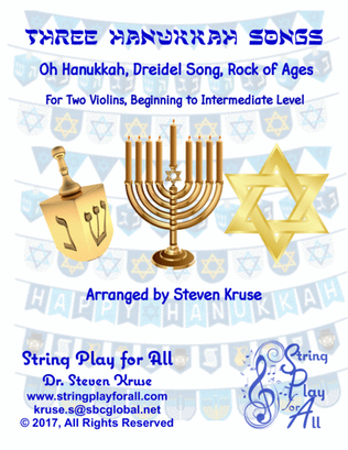 Book cover for Three Hanukkah Songs for Two Violins