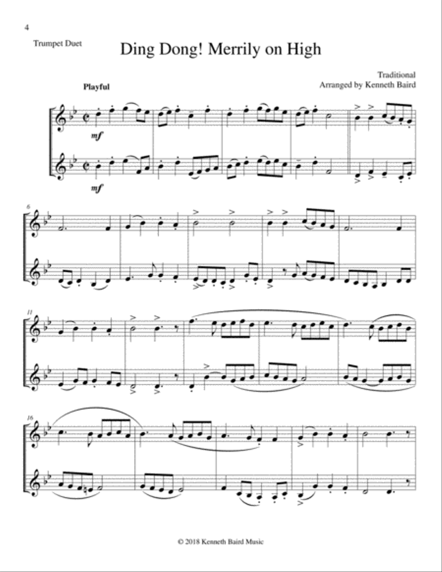 Christmas Duets, Volume 2, for Trumpets Trumpet Duet scores gallery preview page 4