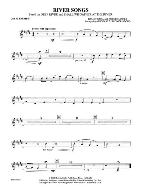 River Songs (based on "Deep River" and "Shall We Gather at the River"): 2nd B-flat Trumpet
