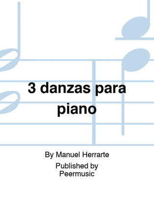 Book cover for 3 danzas para piano