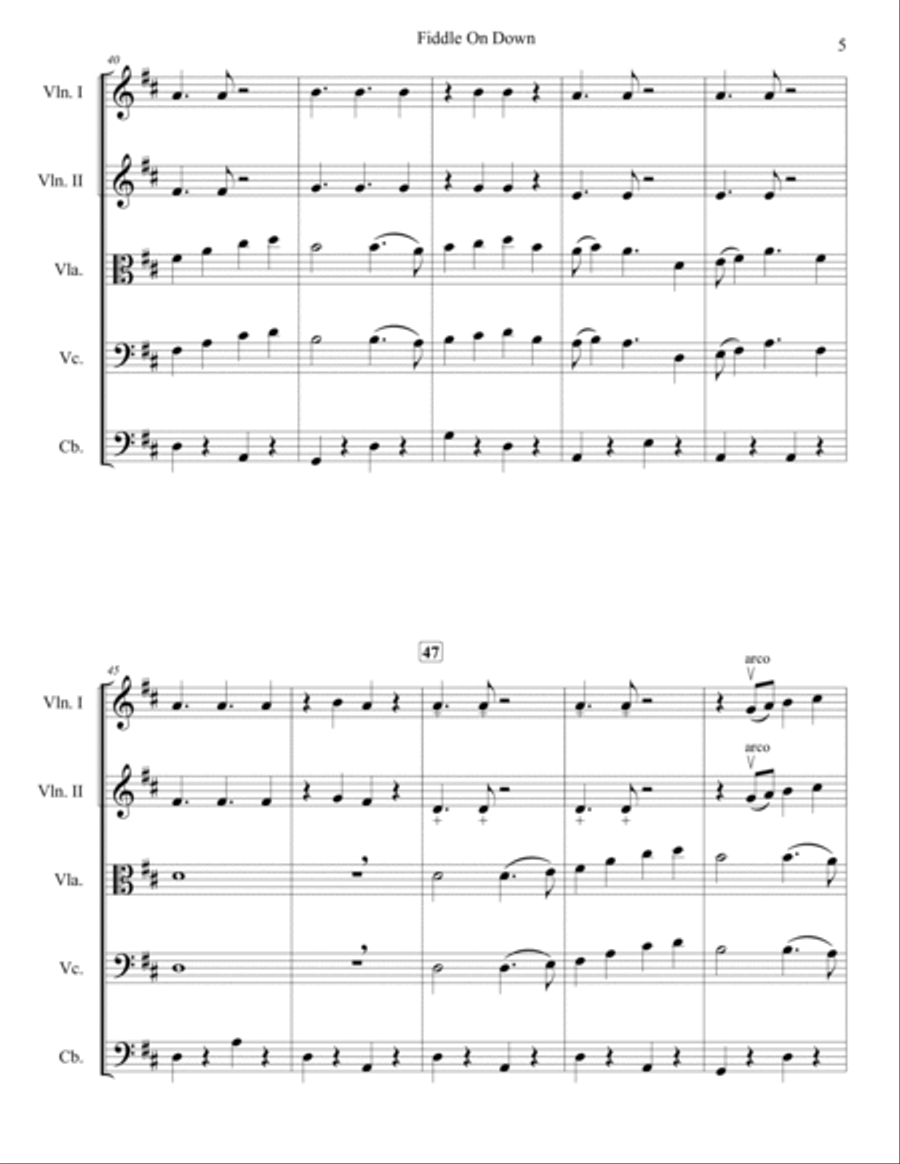 Fiddle On Down String Orchestra scores gallery preview page 5