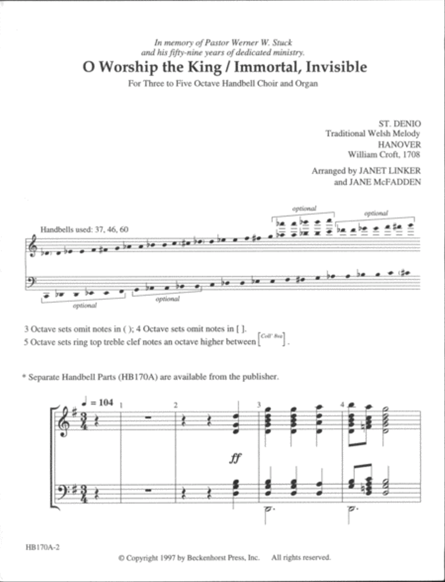 O Worship the King/ Immortal, Invisible
