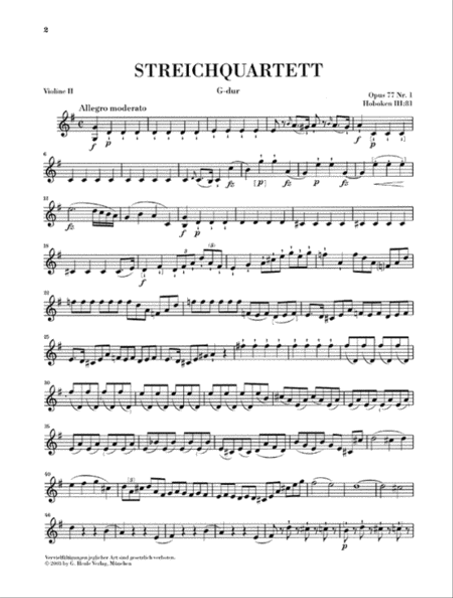 String Quartets – Volume XI Op. 77 and Op. 103 String Quartet scores gallery preview page 4