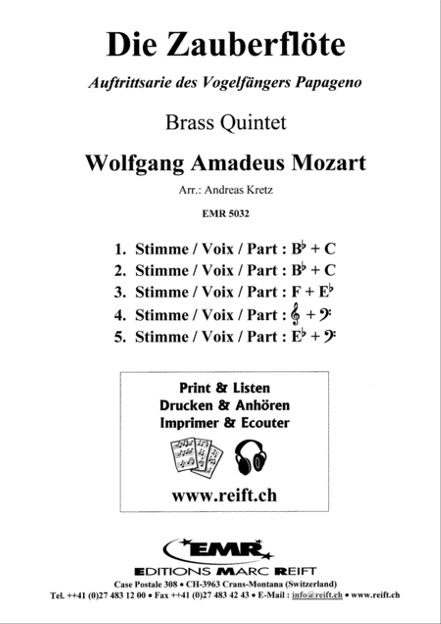 Die Zauberflote Die Zauberflote Brass Quintet scores gallery preview page 2