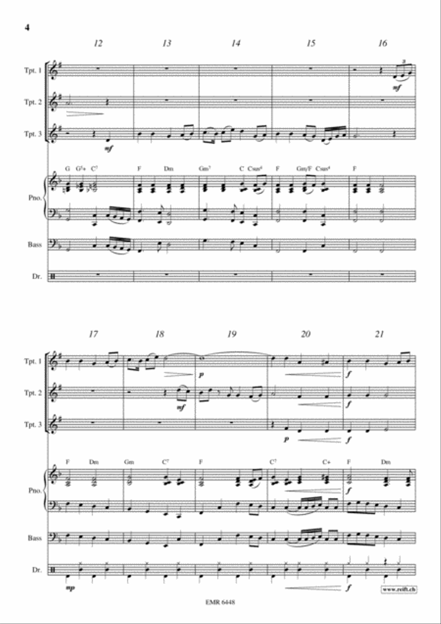 My Old Kentucky Home Trumpet Trio scores gallery preview page 4