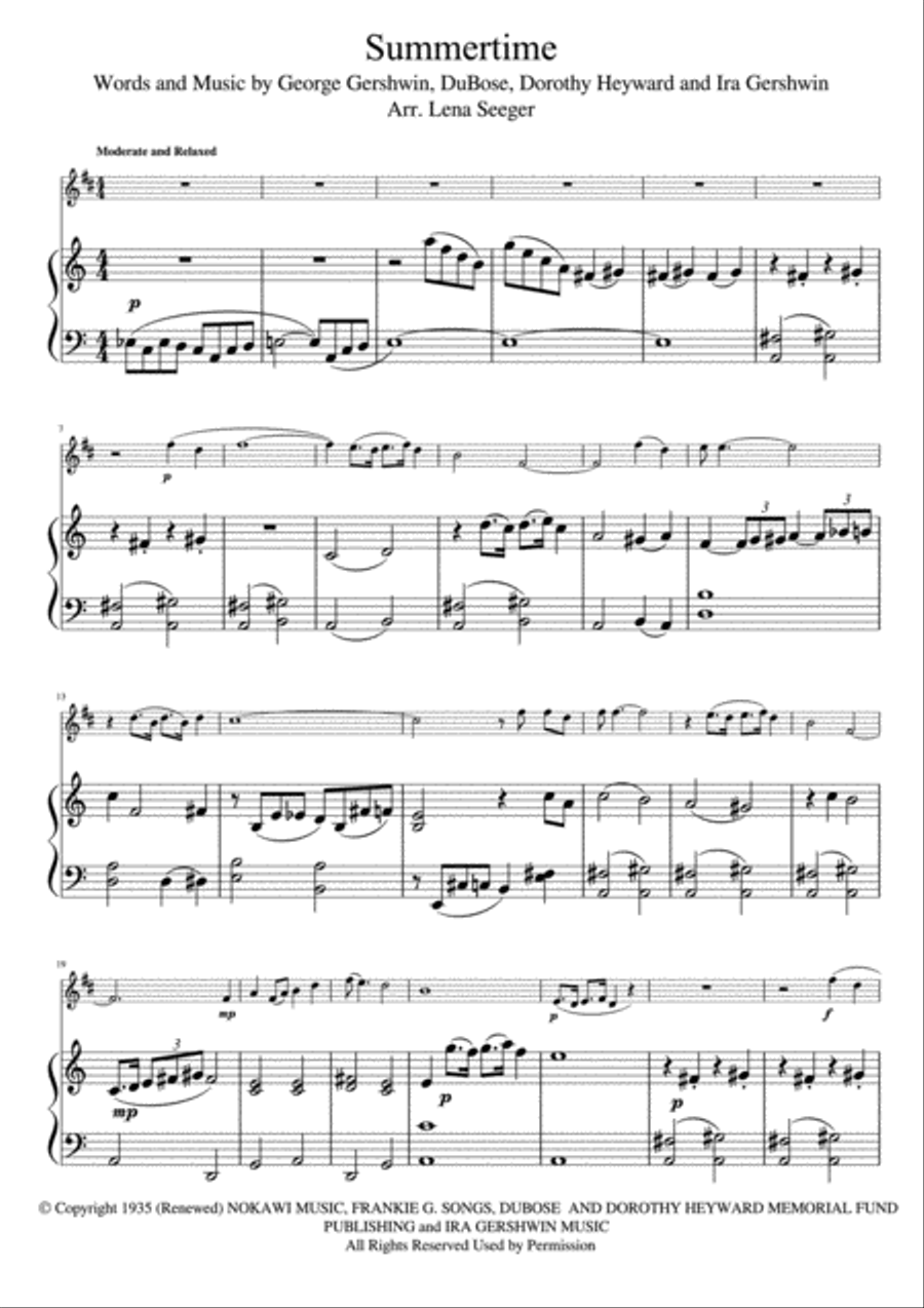 Summertime Trumpet Solo scores gallery preview page 2