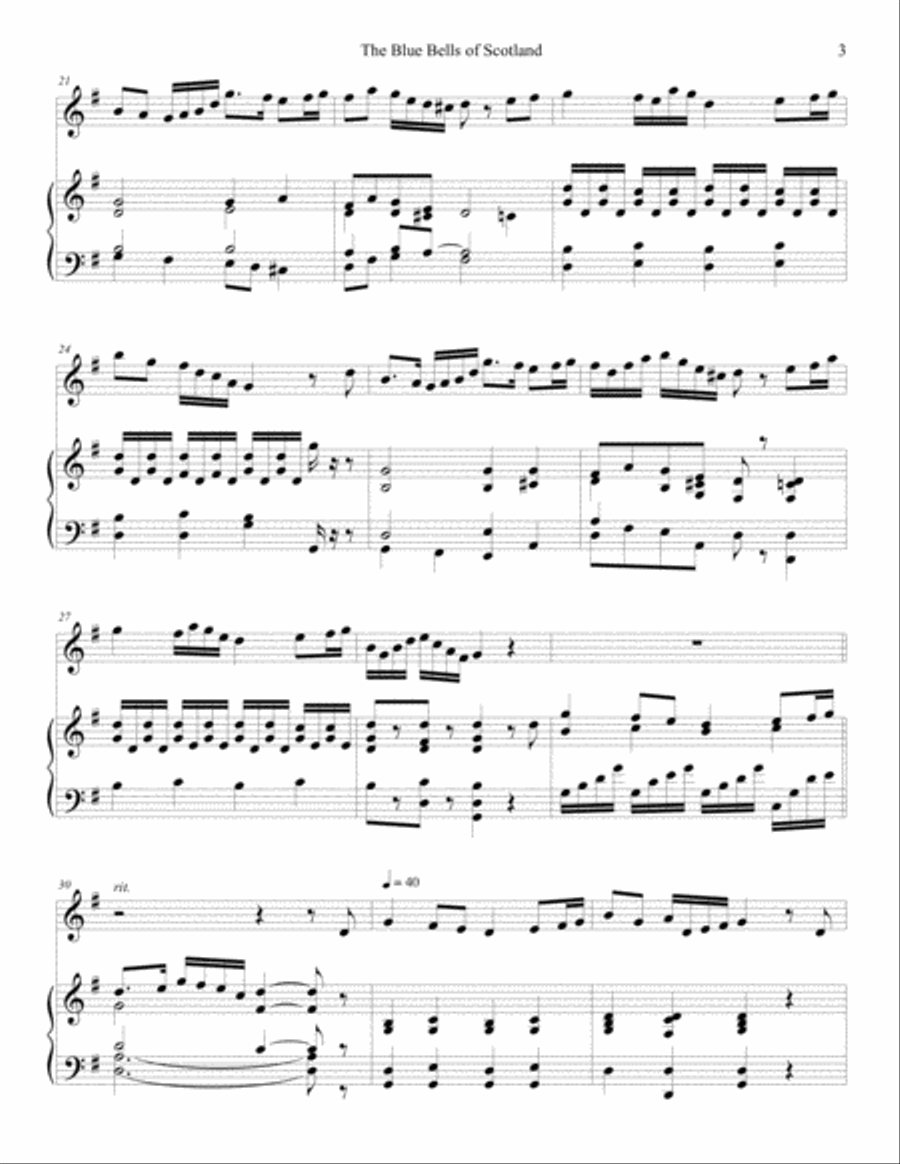 The Blue Bells of Scotland Woodwind Duet scores gallery preview page 3