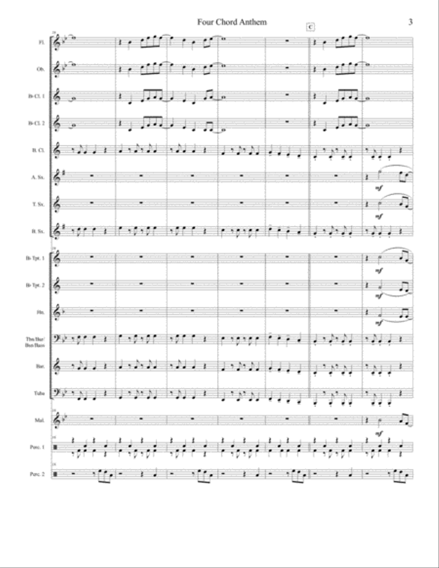 Four Chord Anthem Concert Band scores gallery preview page 5