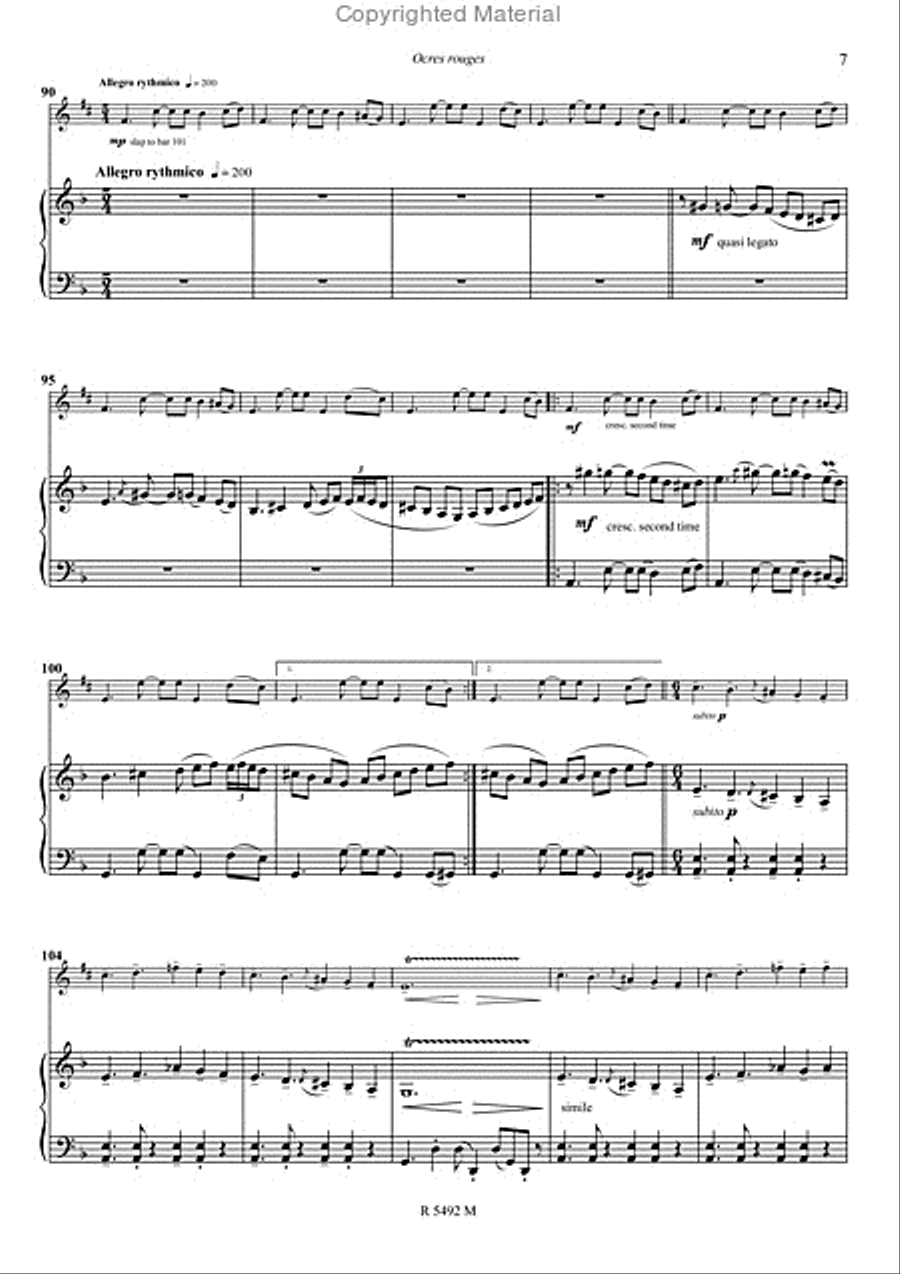 Ocres rouges Piano Accompaniment scores gallery preview page 5