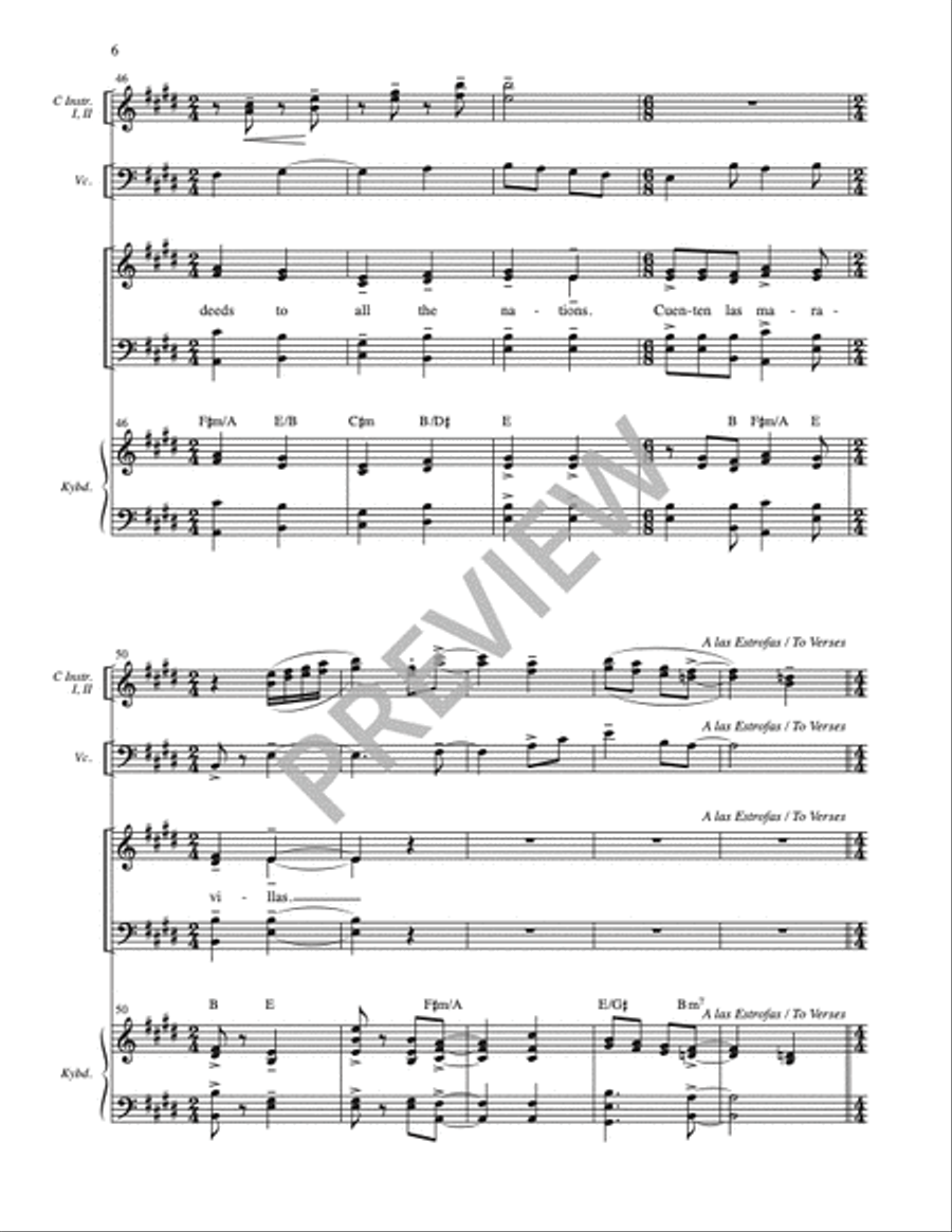 Cuenten las Maravillas del Señor / Proclaim His Marvelous Deeds - Full Score and Parts Cello scores gallery preview page 7