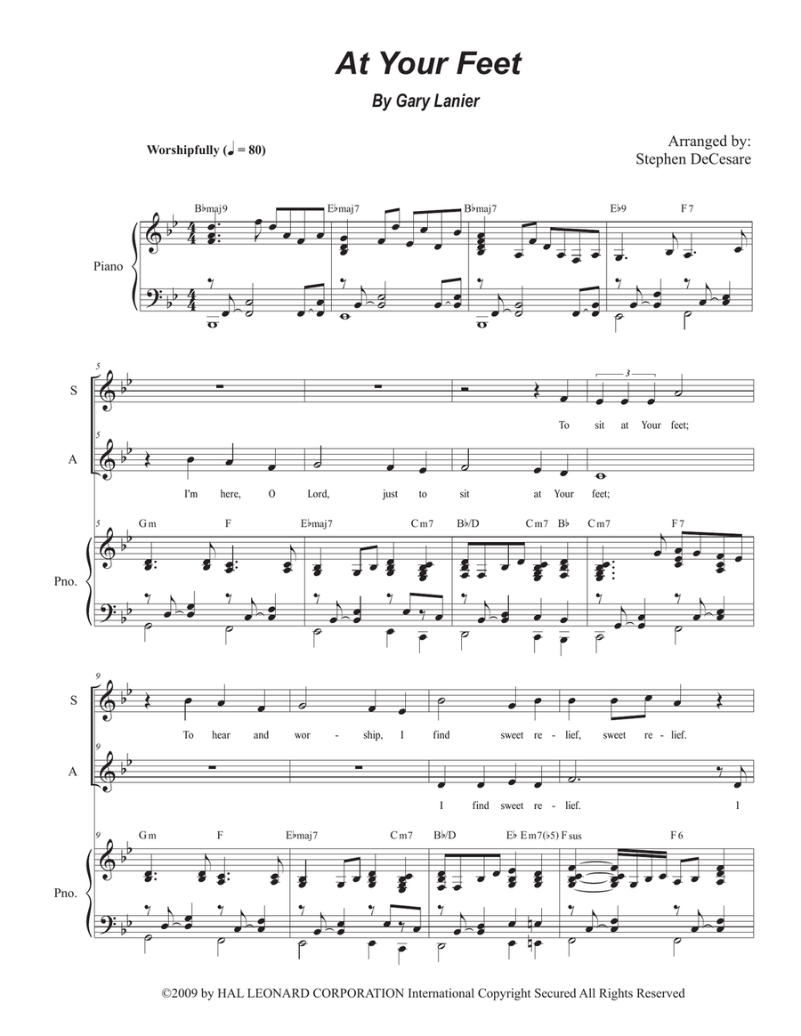 At Your Feet At Your Feet Alto Voice scores gallery preview page 1