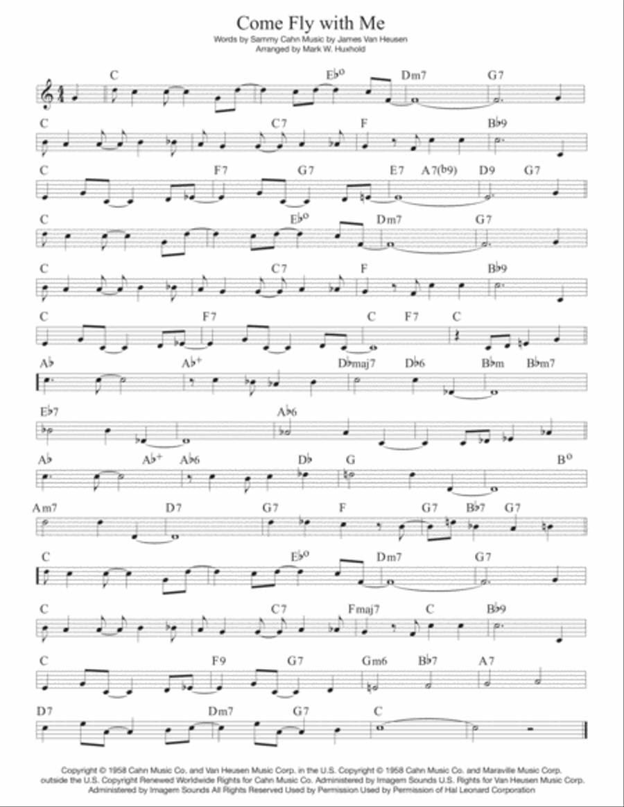Come Fly With Me Piano scores gallery preview page 2
