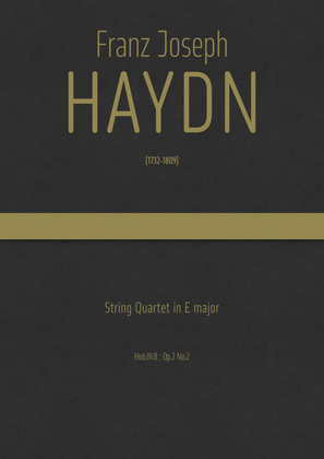 Book cover for Haydn - String Quartet in E major, Hob.III:8 ; Op.2 No.2