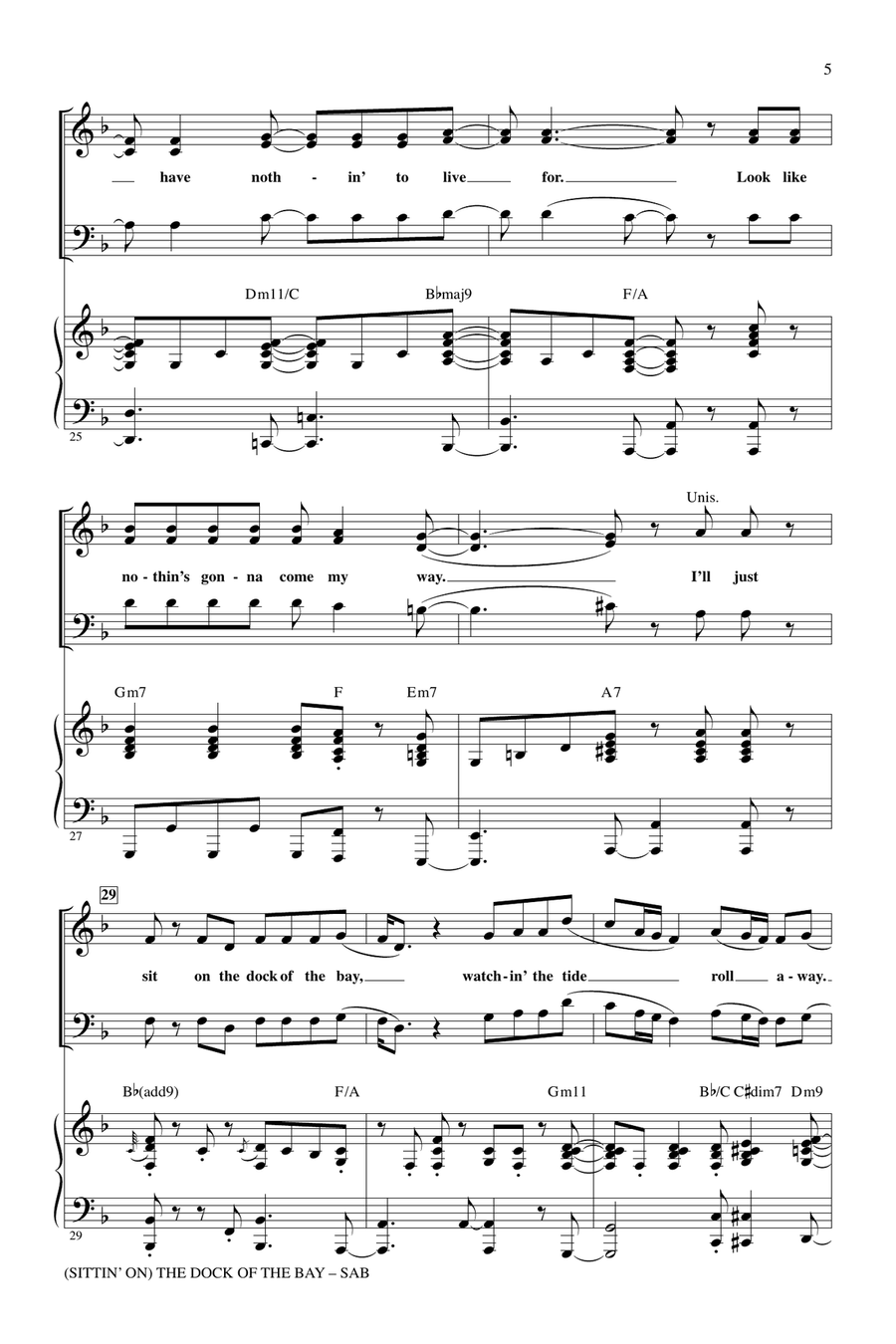 (Sittin' On) The Dock Of The Bay 3-Part scores gallery preview page 4