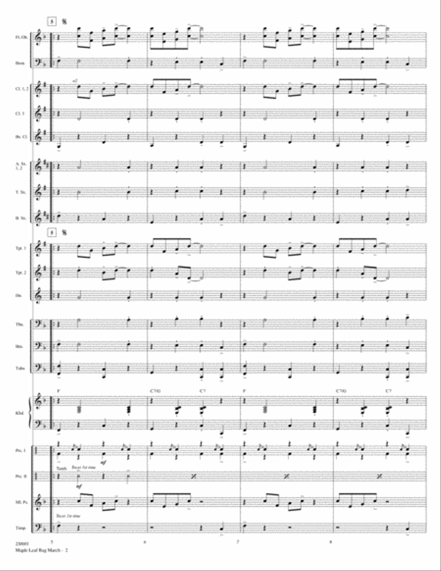 Maple Leaf Rag March Concert Band scores gallery preview page 2
