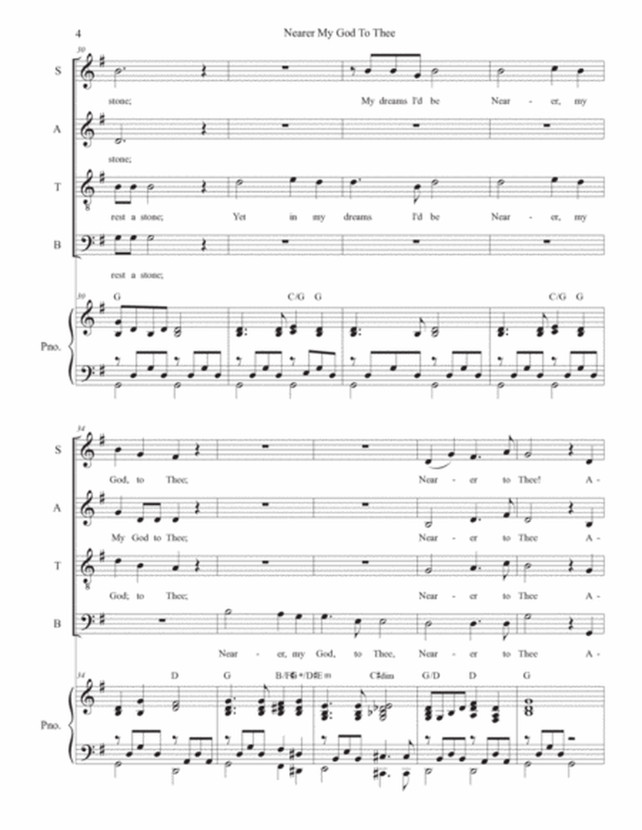 Nearer My God To Thee (with "Amazing Grace") (SATB) image number null