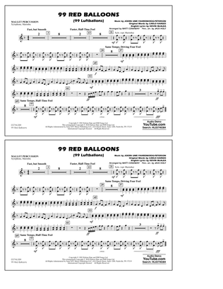 Book cover for 99 Red Balloons (arr. Holt and Conaway) - Mallet Percussion