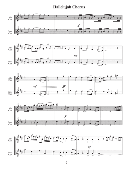Hallelujah Chorus (Arrangements Level 3-5 for CLARINET + Written Acc) image number null