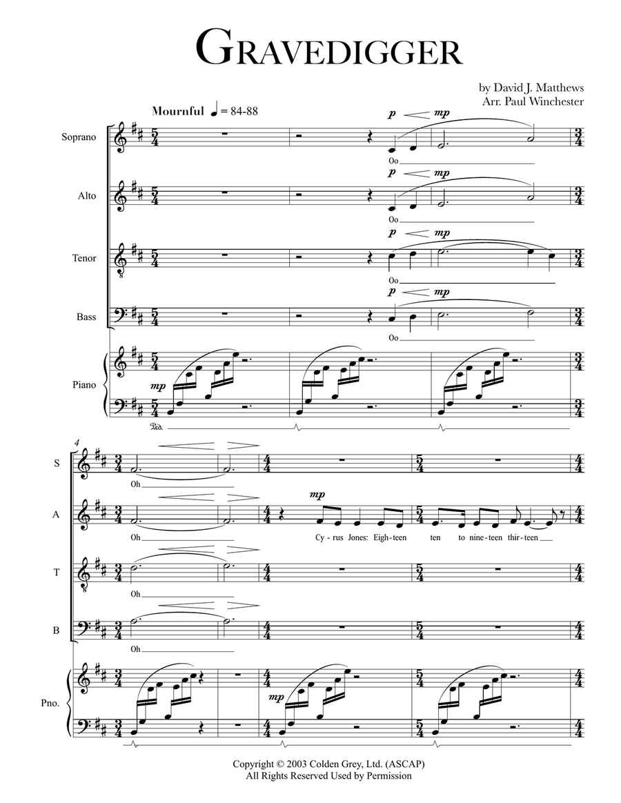 Gravedigger Gravedigger 4-Part scores gallery preview page 3
