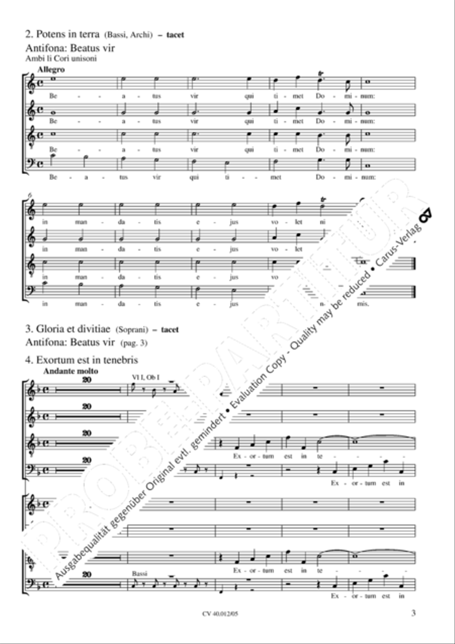 Beatus vir (How blest is he) Psalm 111 4-Part scores gallery preview page 4