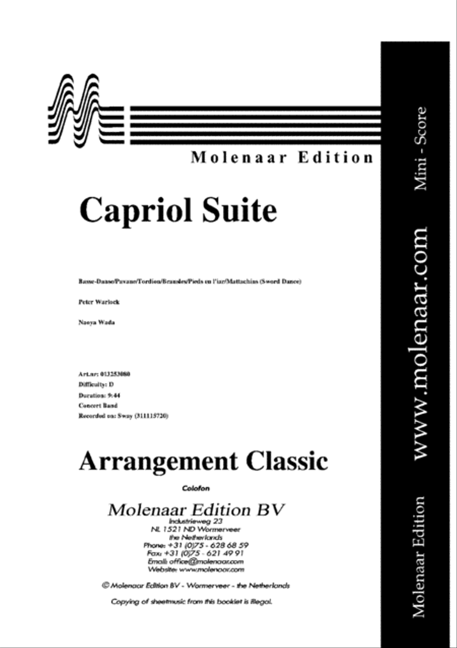 Capriol Suite Concert Band scores gallery preview page 2