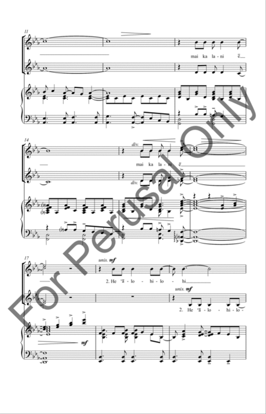 Aia Ke Kanaka (Choral Score) SSAA scores gallery preview page 3
