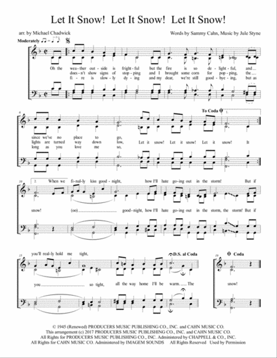 Let It Snow! Let It Snow! Let It Snow! 4-Part scores gallery preview page 2