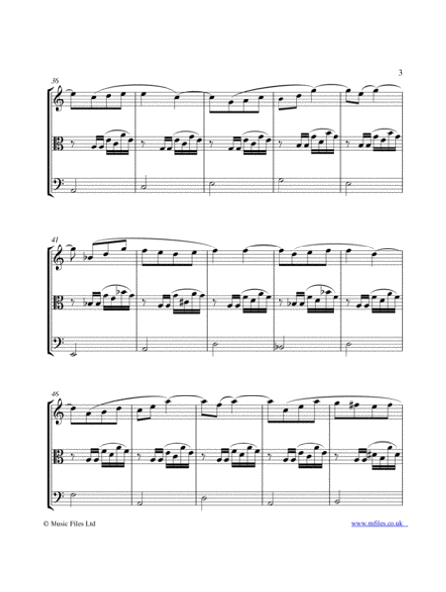 Gabriel Faure's Dolly Suite: No.1 Berceuse for String Trio String Trio scores gallery preview page 3