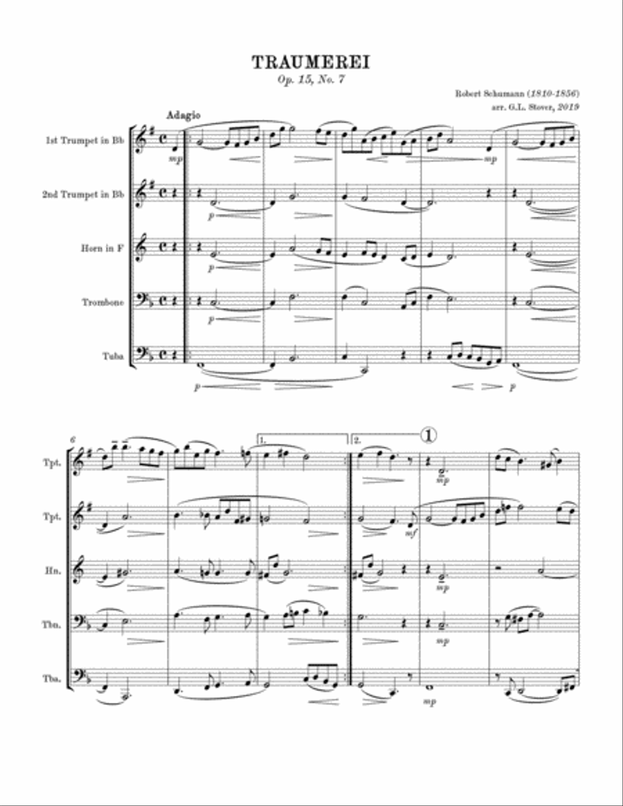 Traumerei Brass Ensemble scores gallery preview page 1