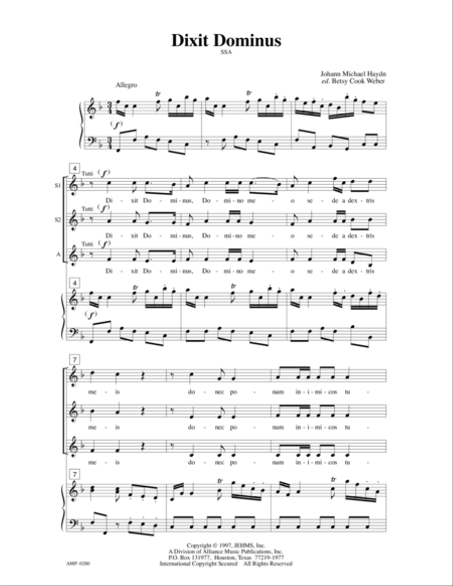 Dixit Dominus SSA scores gallery preview page 7