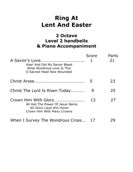 Ring At Lent And Easter (2 octave handbell & piano accompaniment) image number null