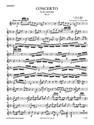 Concerto fur Cembalo (Klavier) und Streichorchester c minor Wq 31