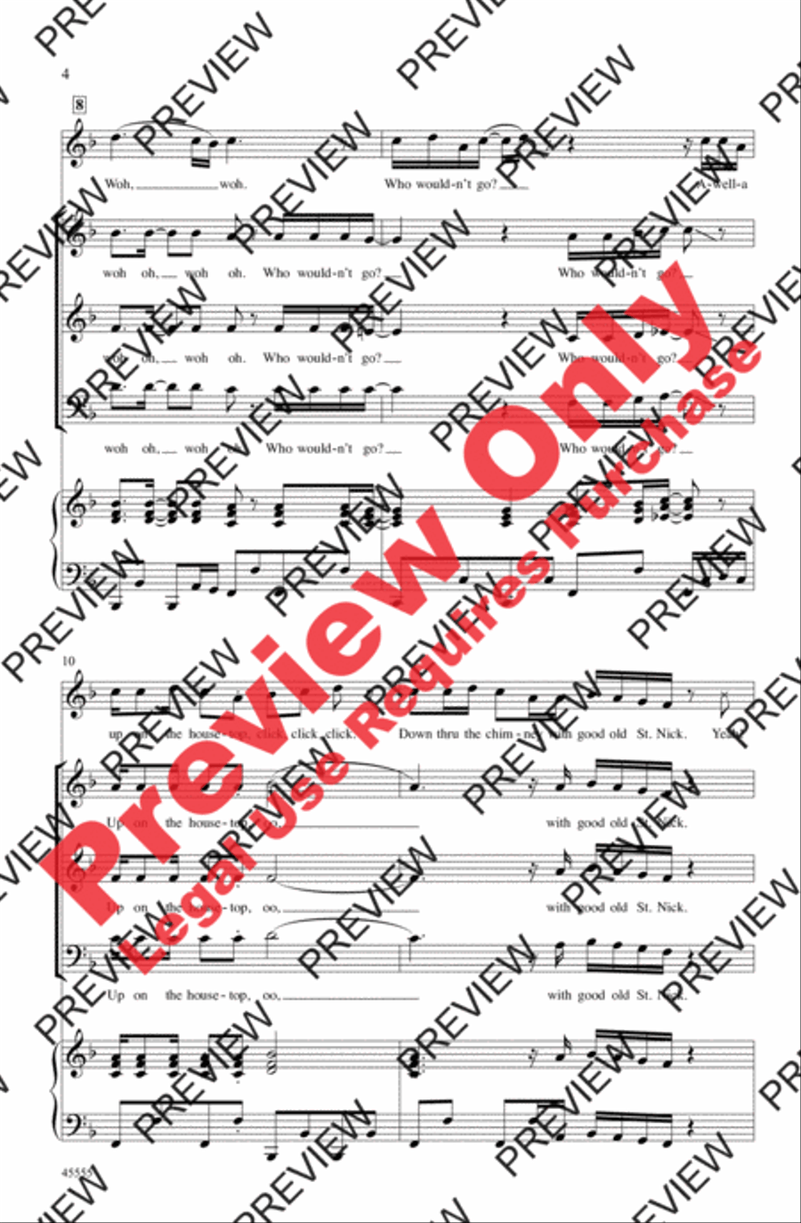 Up on the Housetop 3-Part scores gallery preview page 4