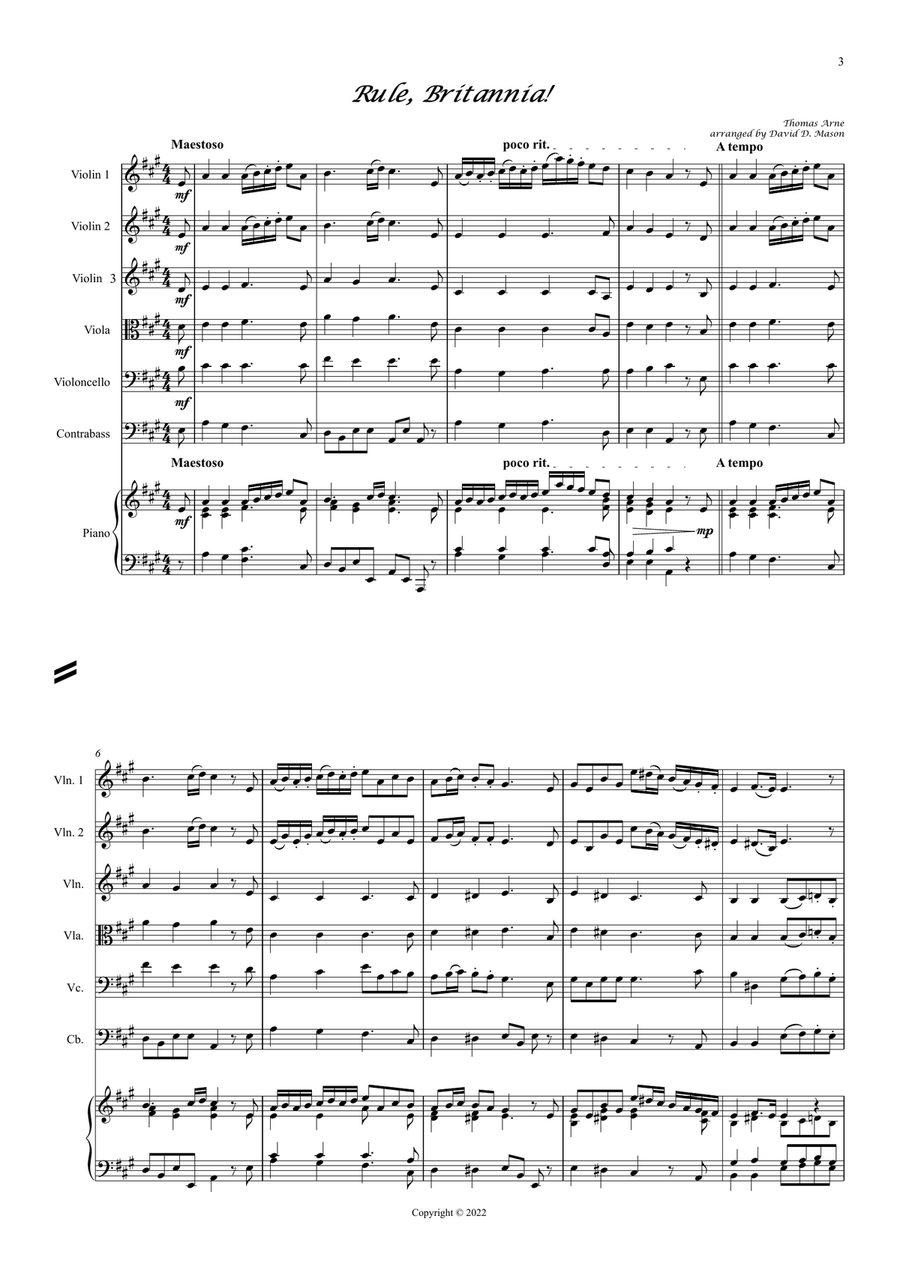 Three Great British Anthems String Orchestra scores gallery preview page 3
