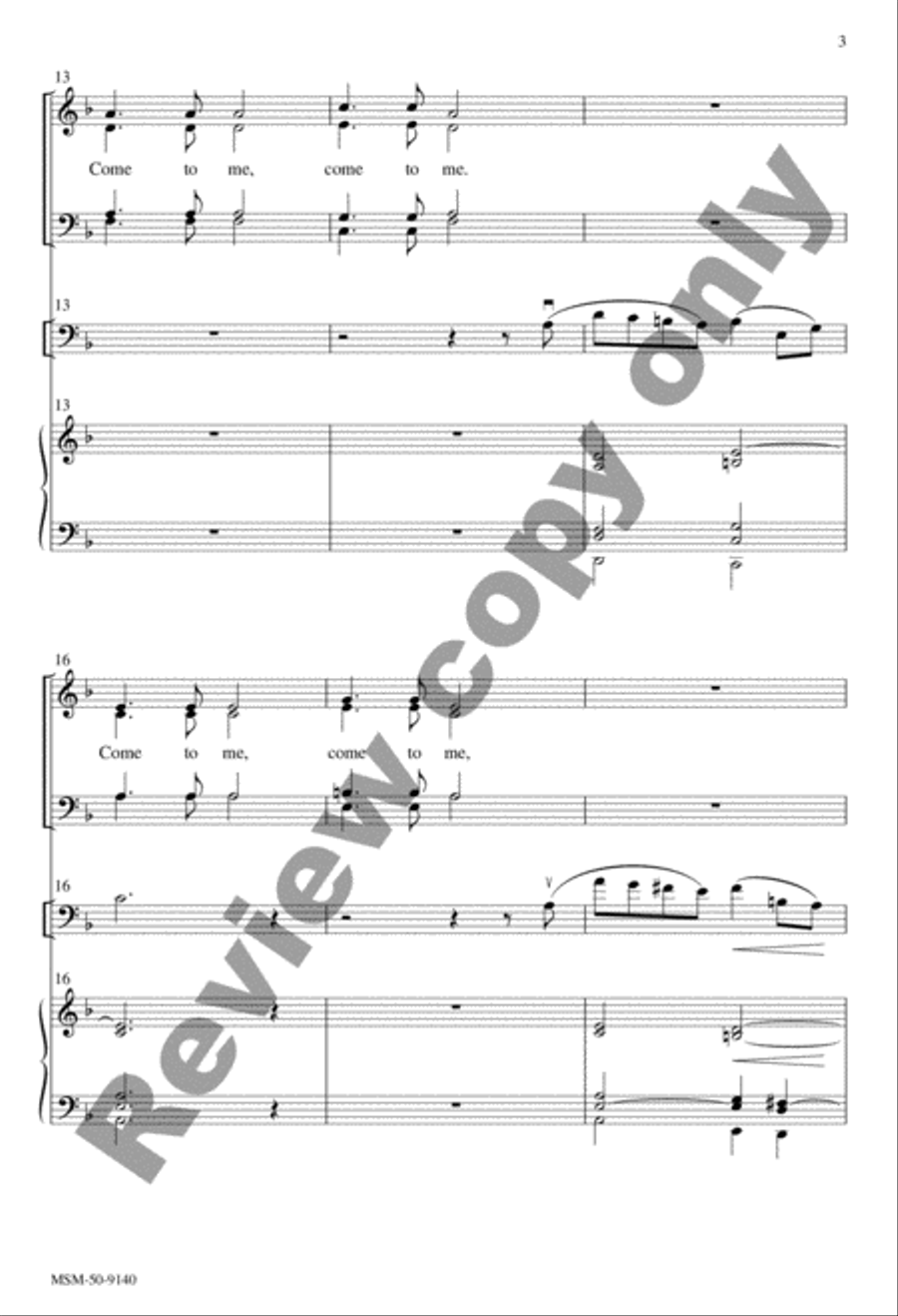 Come to Me, All You Who Labor 4-Part scores gallery preview page 10
