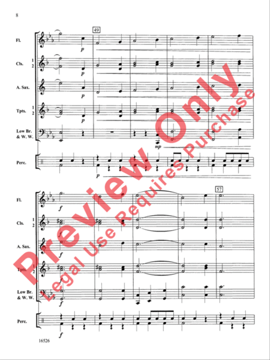 Theme from The Moldau Concert Band scores gallery preview page 9