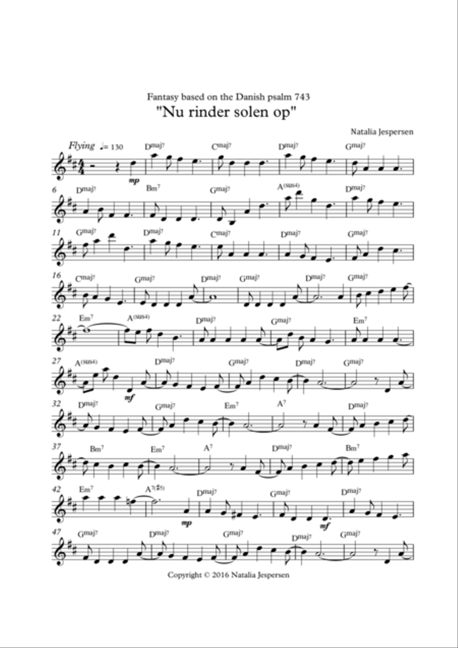 Nu rinder solen op (Fantasy) Piano Solo scores gallery preview page 2