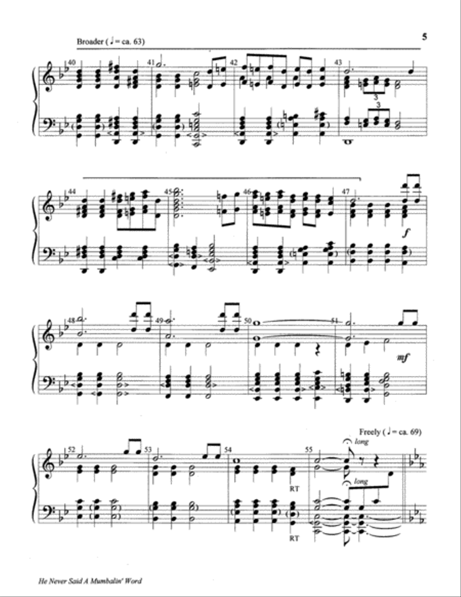 He Never Said a Mumbalin' Word 5-Octaves scores gallery preview page 5