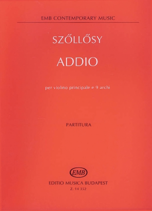 Book cover for Addio For Violin & 9 Strings