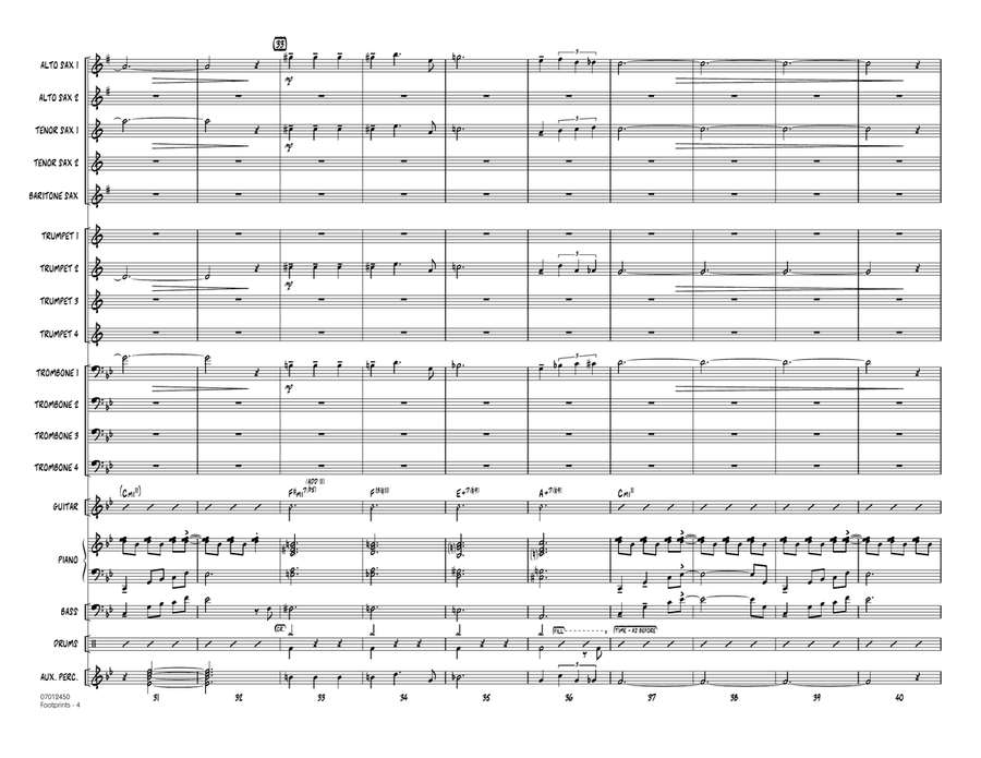 Footprints - Conductor Score (Full Score) Jazz Ensemble scores gallery preview page 4
