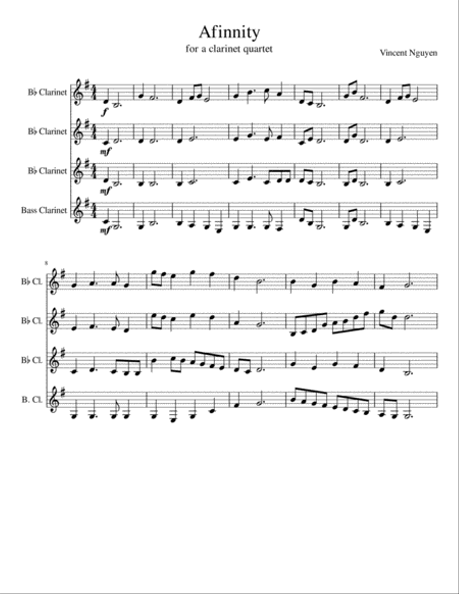 Affinity Woodwind Quartet scores gallery preview page 1
