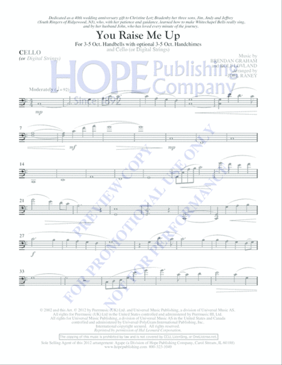 You Raise Me Up Handbell Choir scores gallery preview page 2