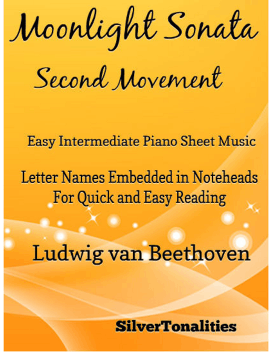 Moonlight Sonata Second Movement Easy Intermediate Piano Sheet Music Easy Piano scores gallery preview page 1