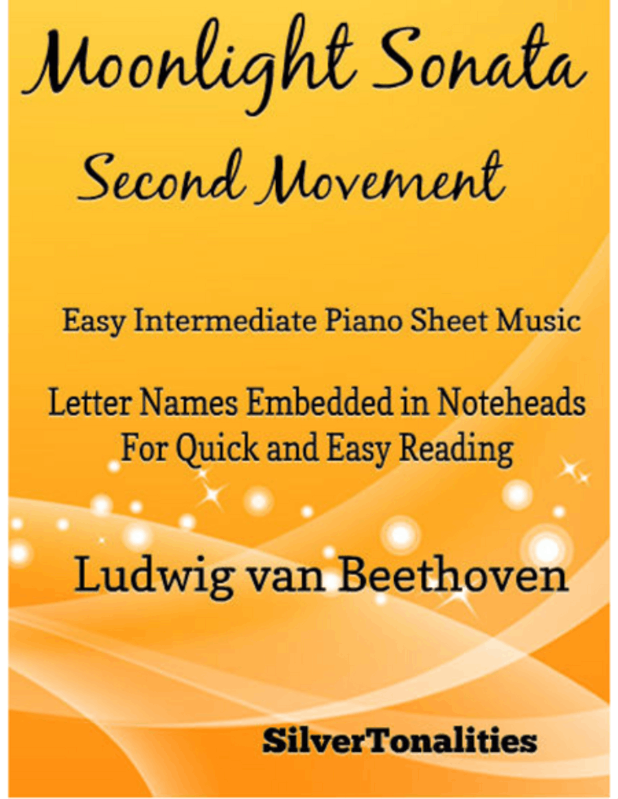 Moonlight Sonata Second Movement Easy Intermediate Piano Sheet Music