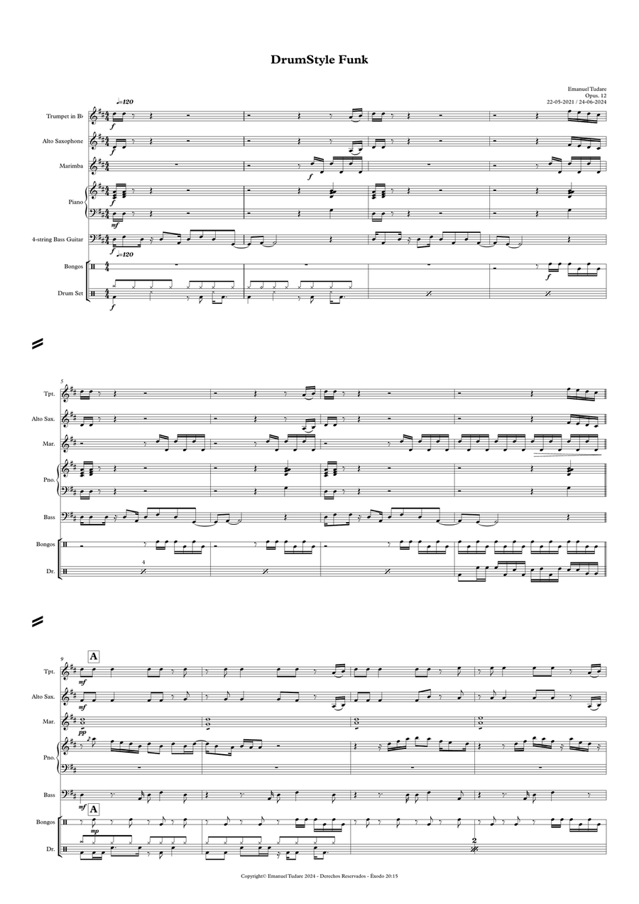 DrumStyle Funk Jazz Ensemble scores gallery preview page 1