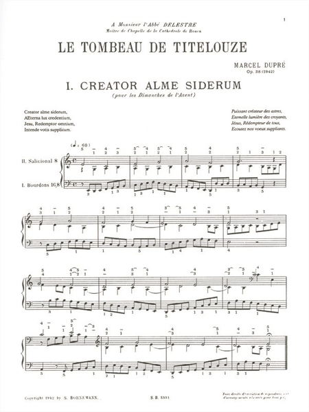 Tombeau de Titelouze Op38 - Orgue
